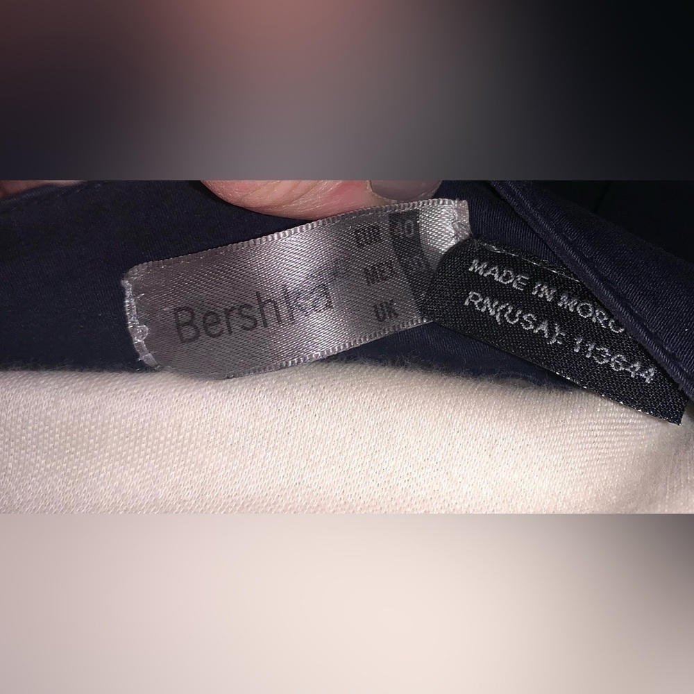 Bershka Box Pleated Cargo Navy Blue With Gold Buttons Micro Mini Skirt 8 Us — image 4 of 8